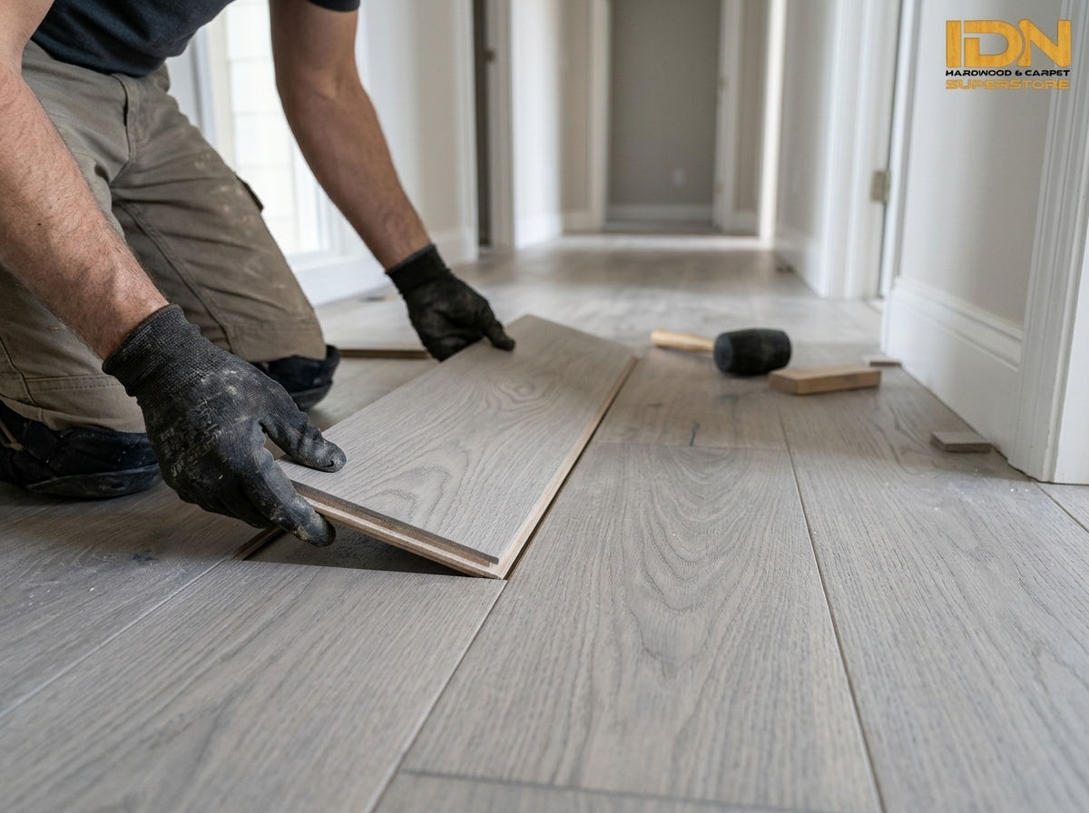 Engineered hardwood floor